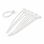 PRECINTOS SILICONADOS FLOR BLANCA DE 21CM X 10 UNIDADES (EMC 1-9)