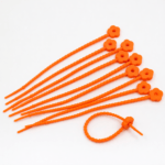 PRECINTOS SILICONADOS FLOR NARANJA DE 21CM X 10 UNIDADES (EMC 1-9)