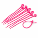 PRECINTOS SILICONADOS FLOR FUCSIA DE 21CM X 10 UNIDADES (EMC 1-9)