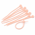 PRECINTOS SILICONADOS FLOR SALMON 21CM X 10 UNIDADES (EMC 1-9)