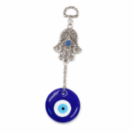 COLGANTE OJO TURCO ALEACION Y VIDRIO 4.5*15.5 CM (EMC 26-22)