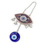 COLGANTE OJO TURCO ALEACION Y COLGANTE DE VIDRIO 9*22 CM (EMC 26-5)