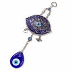 COLGANTE OJO TURCO ALEACION Y COLGANTE DE VIDRIO 9*25CM (26-17)