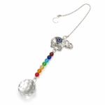COLGANTE ELEFANTE, 7 CHAKRAS  Y COLGANTE DE VIDRIO 4.5*26CM (26-3)