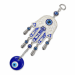 COLGANTE MANO FATIMA ALEACION CON COLGANTE DE VIDRIO 5.5*20CM (EMC 26-20)