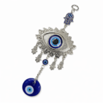 COLGANTE MANO FATIMA ALEACION CON COLGANTE DE VIDRIO 9*24CM (26-6)