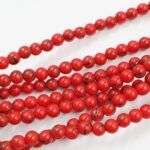 PIEDRA NATURAL HOWLITA ROJA BOLITA 4MM X UNA TIRA 38 CM.(EMC 25-21-1) - Imagen 2