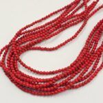 PIEDRA NATURAL HOWLITA ROJA BOLITA 4MM X UNA TIRA 38 CM.(EMC 25-21-1)