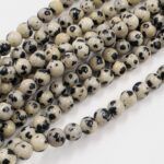 PIEDRA NATURAL JASPE DALMATA BOLITA 6MM X UNA TIRA 38 CM (EMC 25-20-2) - Imagen 2