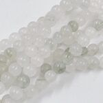 PIEDRA NATURAL CUARZO BLANCO/CLORITA VERDE AGUA BOLITA 4MM X TIRA 38 CM (25-15-1) - Imagen 2