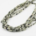 PIEDRA NATURAL CUARZO RUTILADO VERDE GRIS, BOLITA 6MM X TIRA 38CM (EMC 5-12-2)