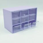 CAJA ORGANIZADORA PLASTICA LAVANDA/ 9 CAJONES ACRILICO (EMC 3-2)