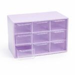 CAJA ORGANIZADORA PLASTICA 9 DIVISORIOS COLOR LILA ALTO 12 CM  ANCHO 18 CM PROFUNDIDAD 9.5 CM ( EMC 3-2 )