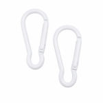 PACK X 20 MOSQUETONES DE METAL BLANCO 4.6CM (EMC 1-4)