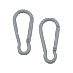 PACK X 20 MOSQUETONES DE METAL  GRIS 4.6CM (EMC 1-4)