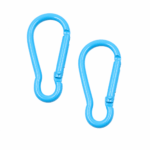 PACK X 20 MOSQUETONES DE METAL   CELESTE 4.6CM (EMC 1-4)