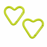 PACK X 10 MOSQUETONES CORAZON DE METAL VERDE 4CM (EMC 1-5)