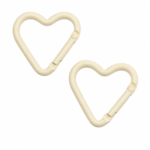 PACK X 10 MOSQUETONES CORAZON DE METAL BEIGE MARFIL 4CM (EMC 1-5)