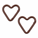 PACK X 10 MOSQUETONES CORAZON DE METAL MARRON 4CM (EMC 1-5)