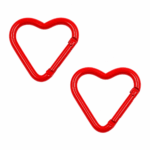PACK X 10 MOSQUETONES CORAZON DE METAL ROJO 4CM (EMC 1-5)