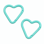 PACK X 10 MOSQUETONES CORAZON DE METAL AQCUA 4CM (EMC 1-5)