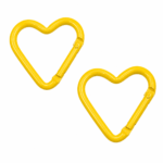 PACK X 10 MOSQUETONES CORAZON DE METAL AMARILLO 4CM (EMC 1-5)