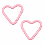 PACK X 10 MOSQUETONES CORAZON DE METAL ROSA 4CM (EMC 1-5)