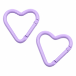 PACK X 10 MOSQUETONES CORAZON DE METAL LILA 4CM (EMC 1-5)