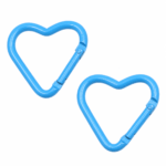 PACK X 10 MOSQUETONES CORAZON DE METAL CELESTE 4CM (EMC 1-5)