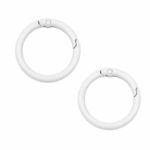 PACK X 10 MOSQUETONES ARGOLLA METAL BLANCO 3.3CM (EMC 1-3)