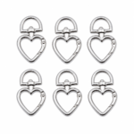 PACK X 10 MOSQUETONES CORAZON METAL 4.5CM (EMC 1-12)