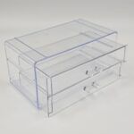 CAJA ACRILICA TRANSPARENTE 2 CAJONES 18.5*9*10.5CM (EMC 51-1)
